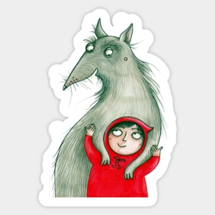 Little Red Riding Hood & the Wolf Sticker